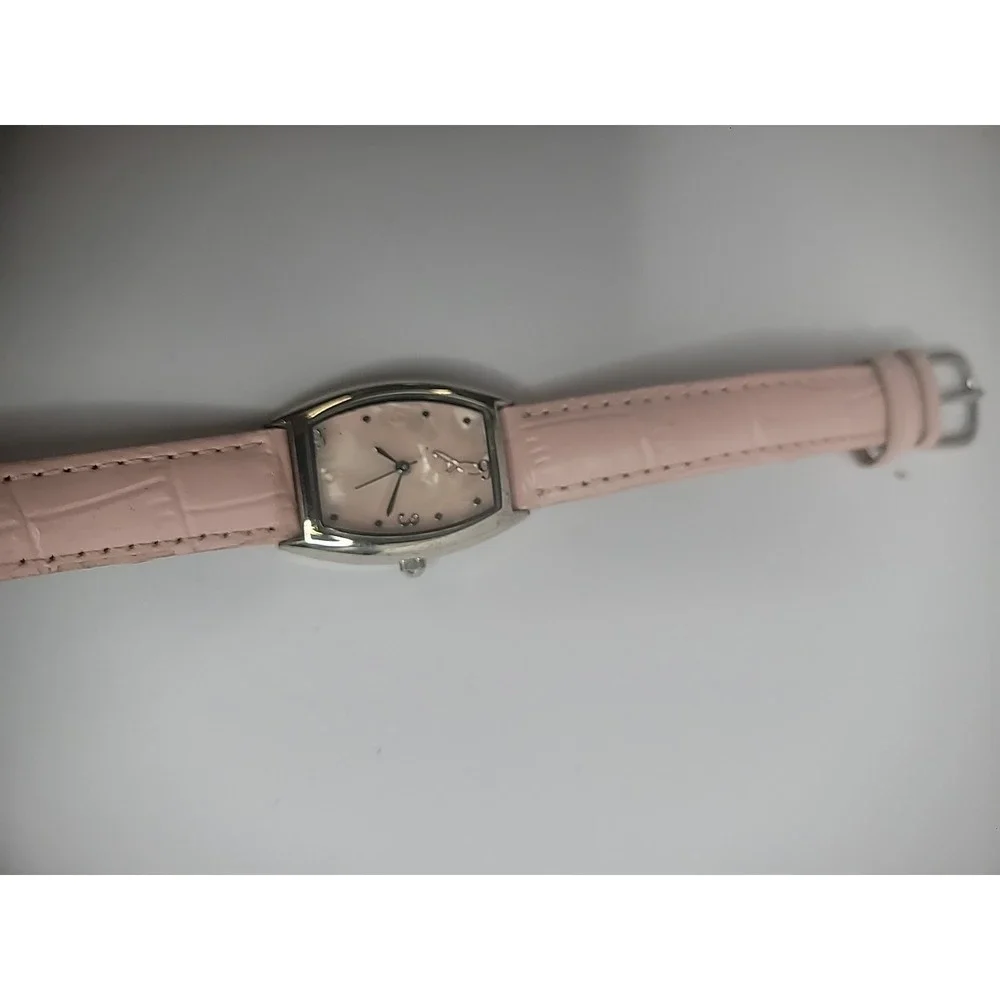 Vintage Wristwatch Watch Womens Pink Breast Cancer Awareness Jewelry Costume